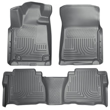 Load image into Gallery viewer, Husky Liners 2012 Toyota Tundra Double/CrewMax Cab WeatherBeater Combo Gray Floor Liners