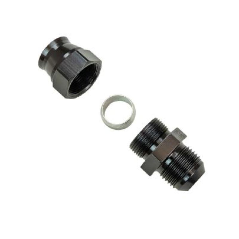 Moroso Aluminum Fitting Adapter 10AN Male to 5/8in Tube Compression - Black