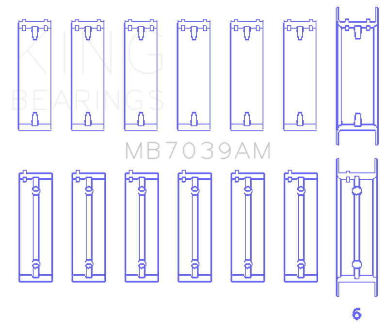 King BMW M51/M57 Main Bearing Set - Size STD