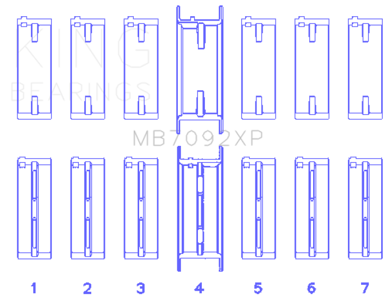 King Nissan RB26DETT Performance Main Bearing Set - Size STD